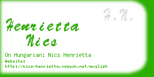 henrietta nics business card